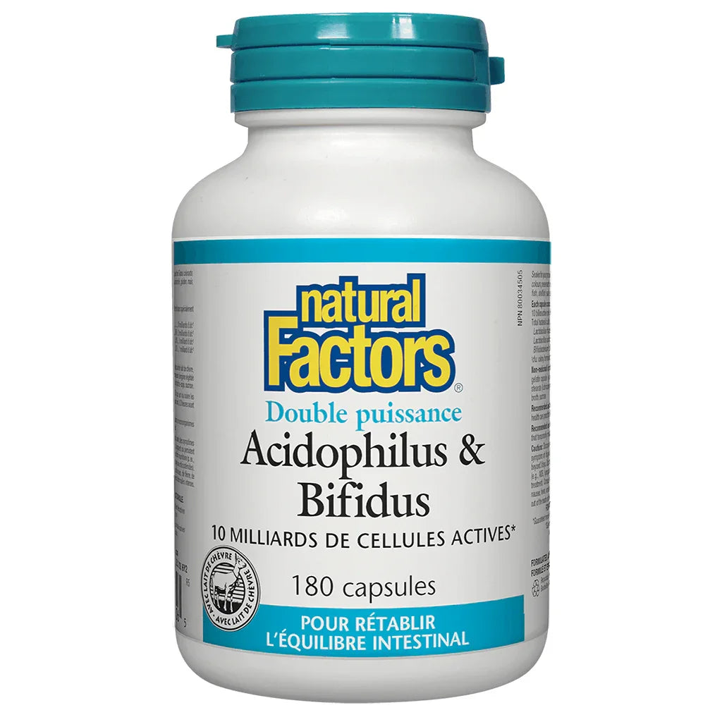 Acidophilus & Bifidus Double Power Natural Factors - La Boite à Grains