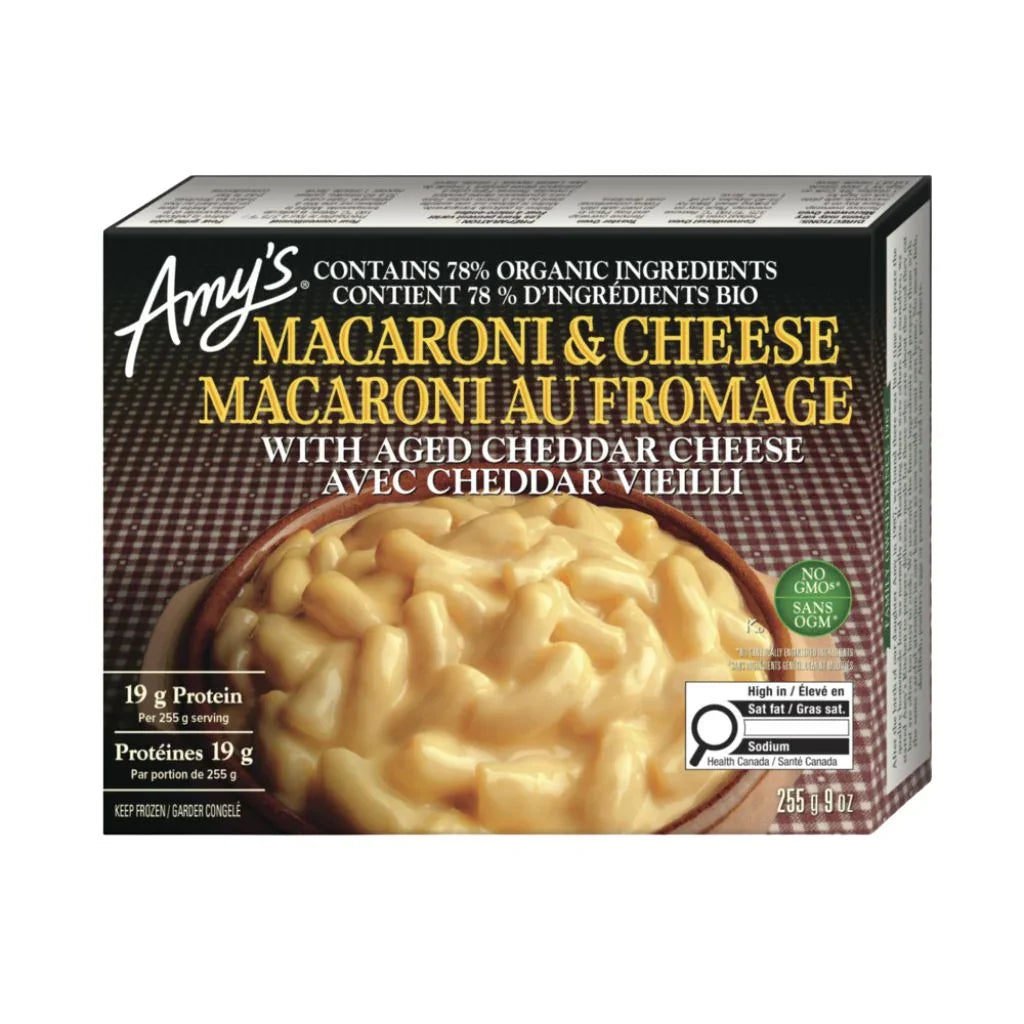 macaroni au fromage avec cheddar vieilli Amy's - La Boite à Grains