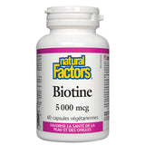 Biotin 5,000 mcg Natural Factors - La Boite à Grains