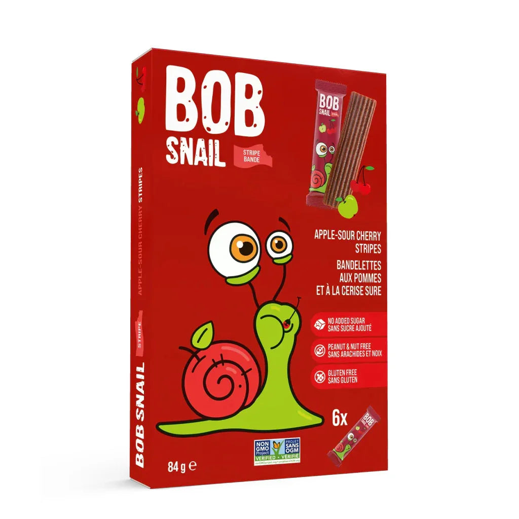 bob snail bandelettes aux pommes et à la cerise sûre 84 g - La Boite à Grains