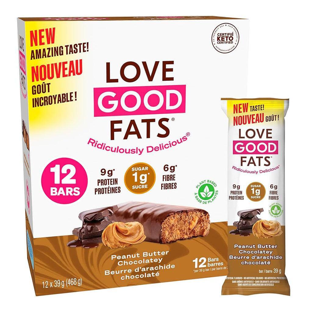 Boîte de 12 Barres Beurre d'Arachides et Chocolat Love Good Fats