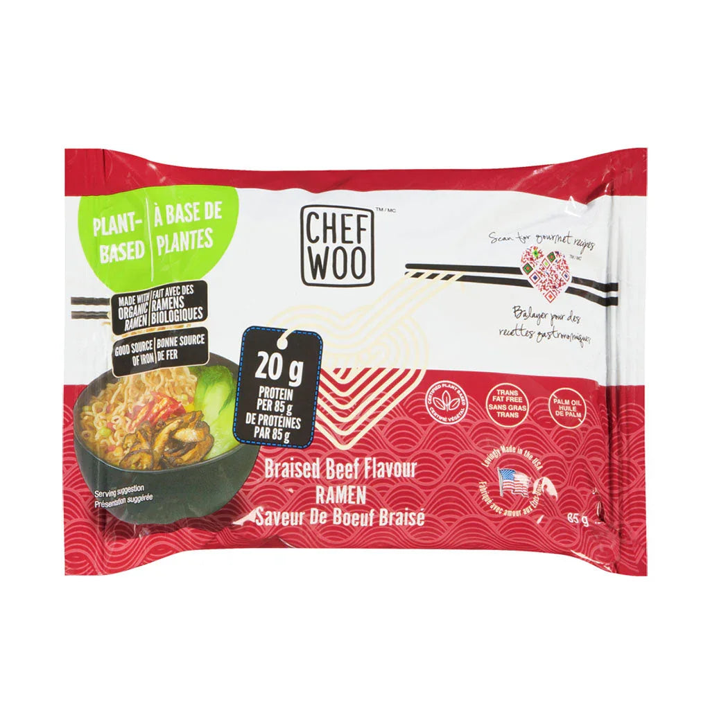 chef woo ramen braised beef flavor 85 g