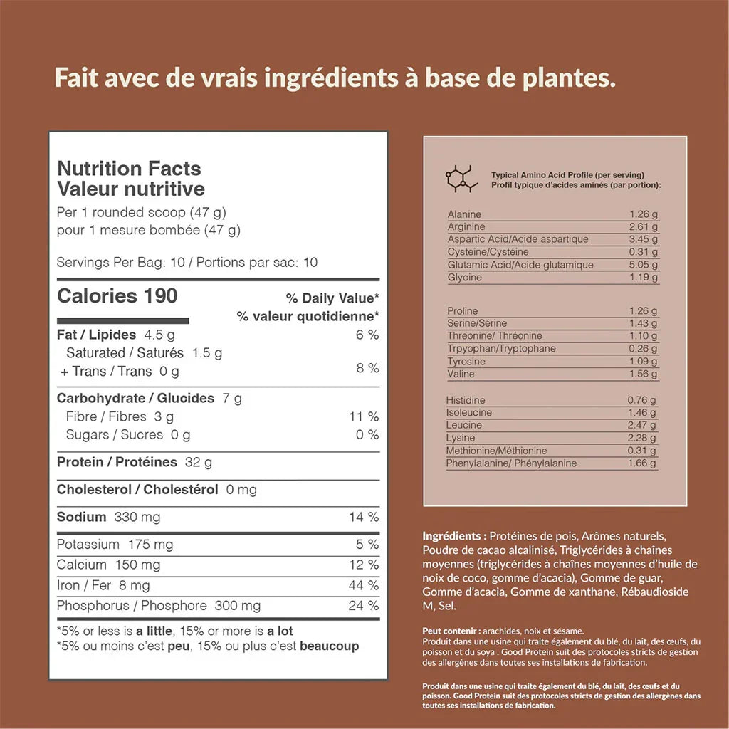 boisson hyperprotéinée lait au chocolat Good Protein - La Boite à Grains