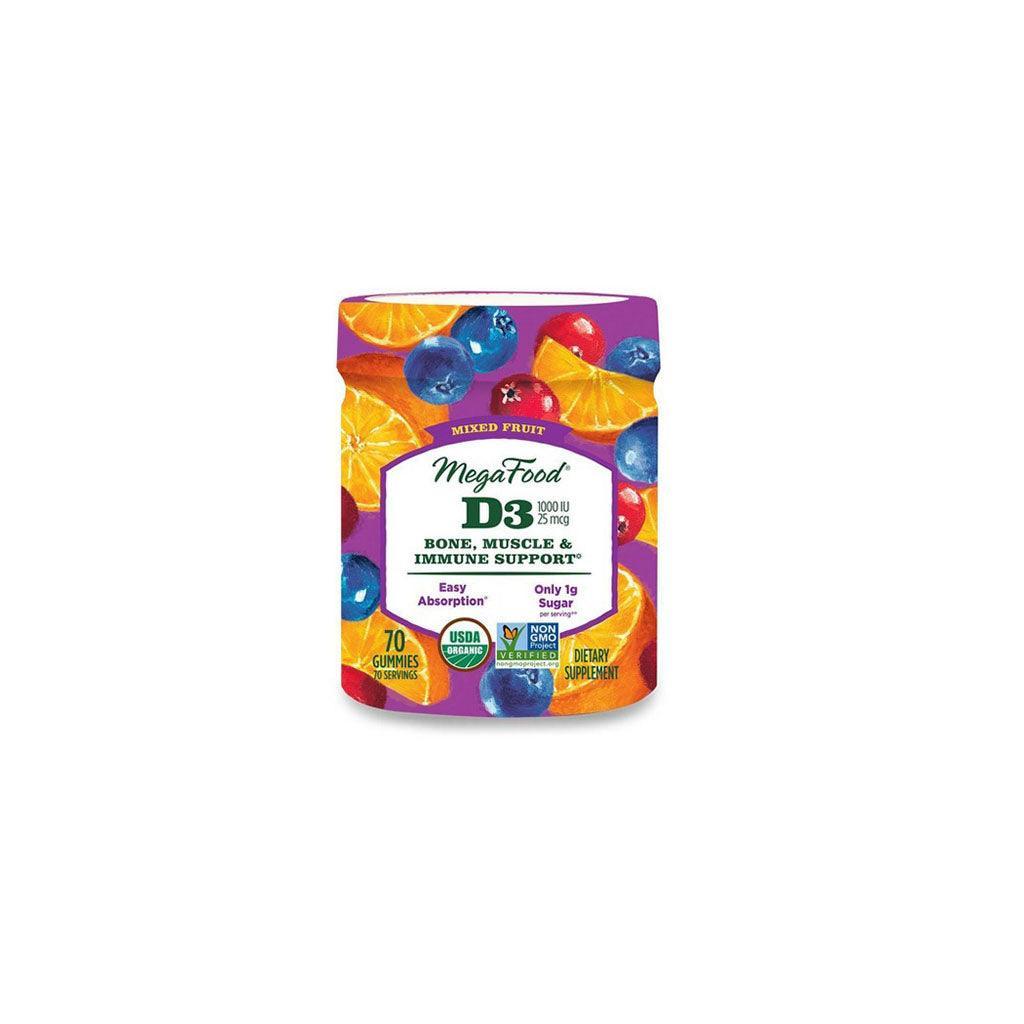 Gummies D3 Bien-Être Mélange de Fruits Bio MegaFood - La Boite à Grains