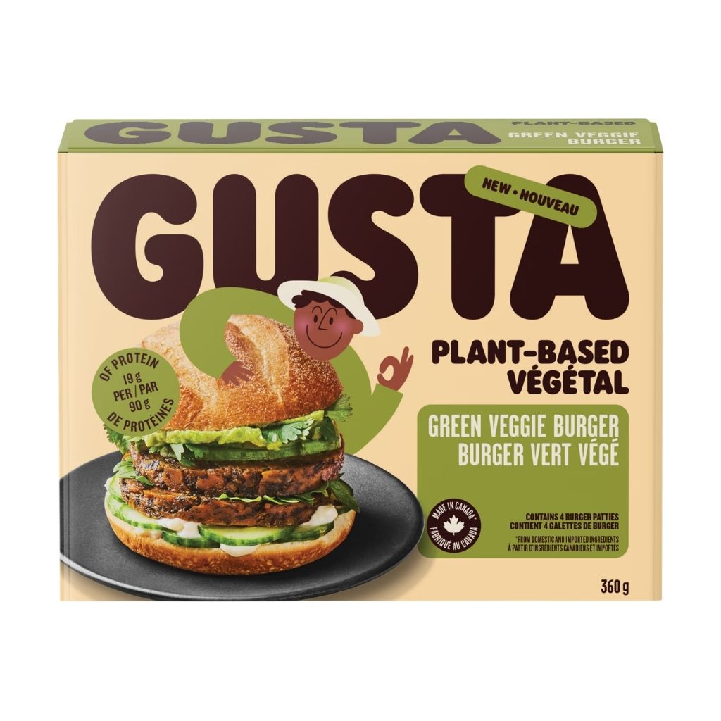 burger végé vert Gusta - La Boite à Grains