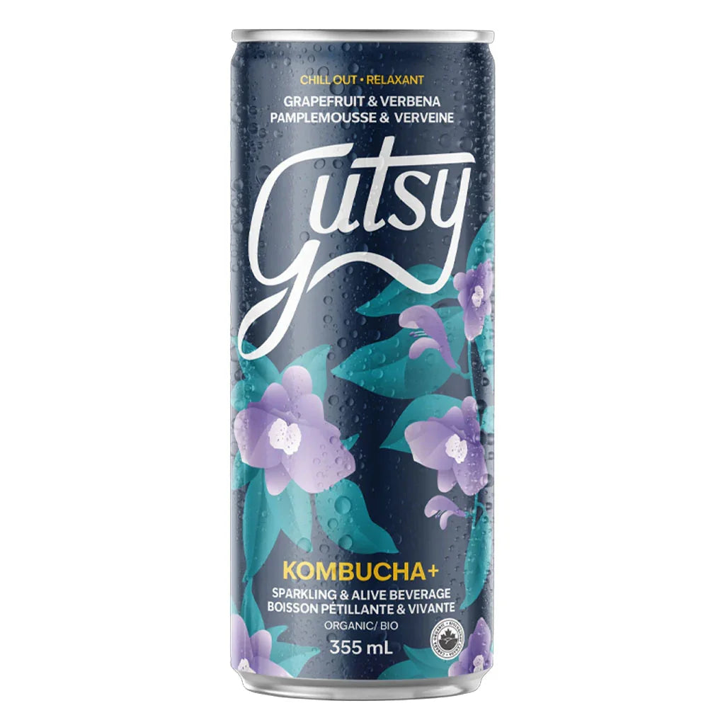 gutsy kombucha grapefruit and verbena 355 ml - the grain box