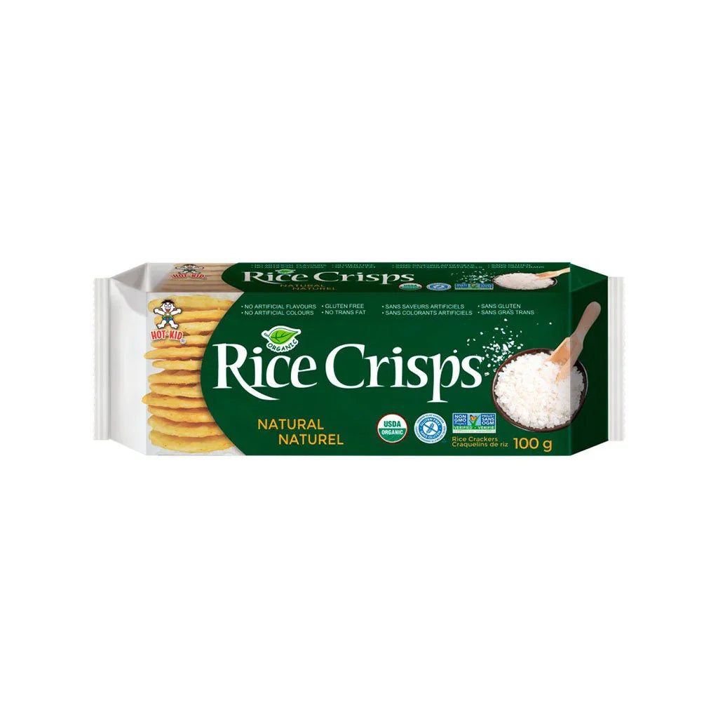 hot kid rice crisps organic natural rice crackers 100 g