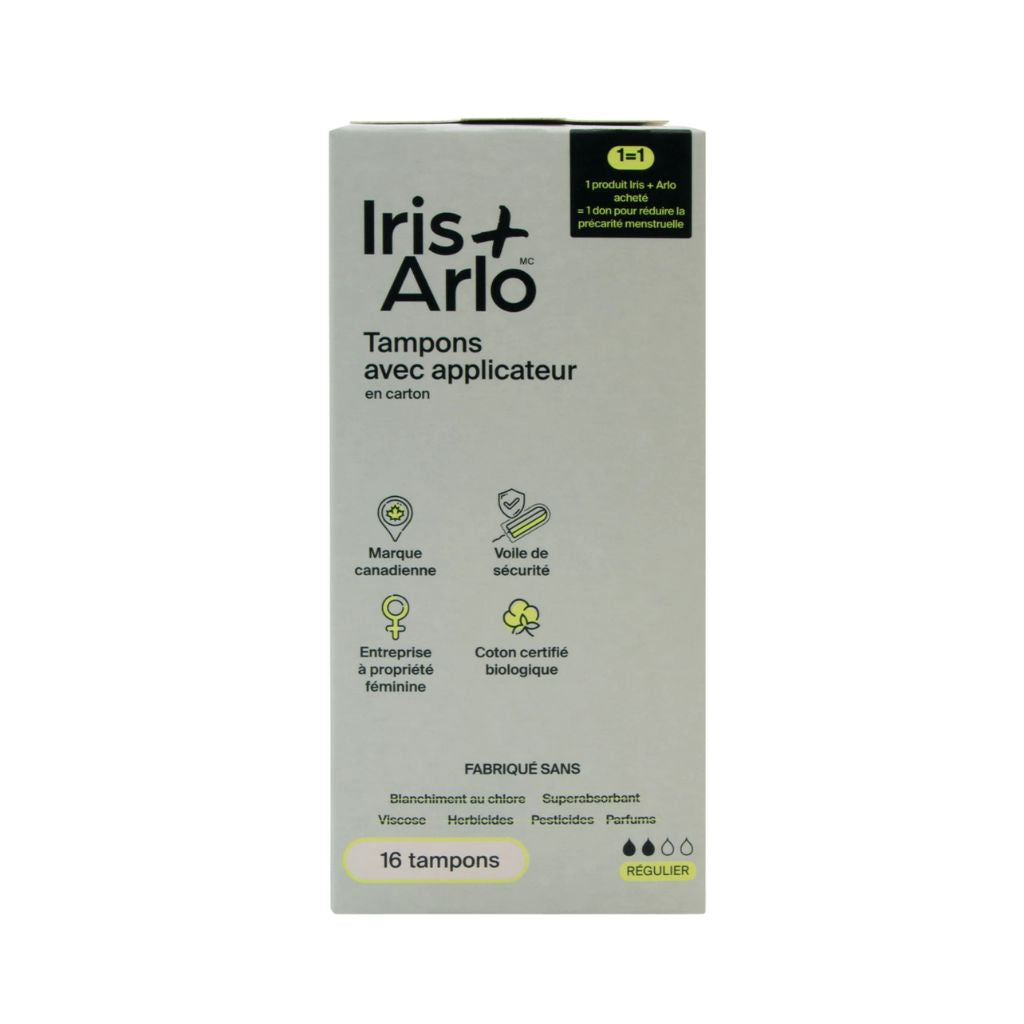 tampons avec applicateur régulier Iris + Arlo - La Boite à Grains