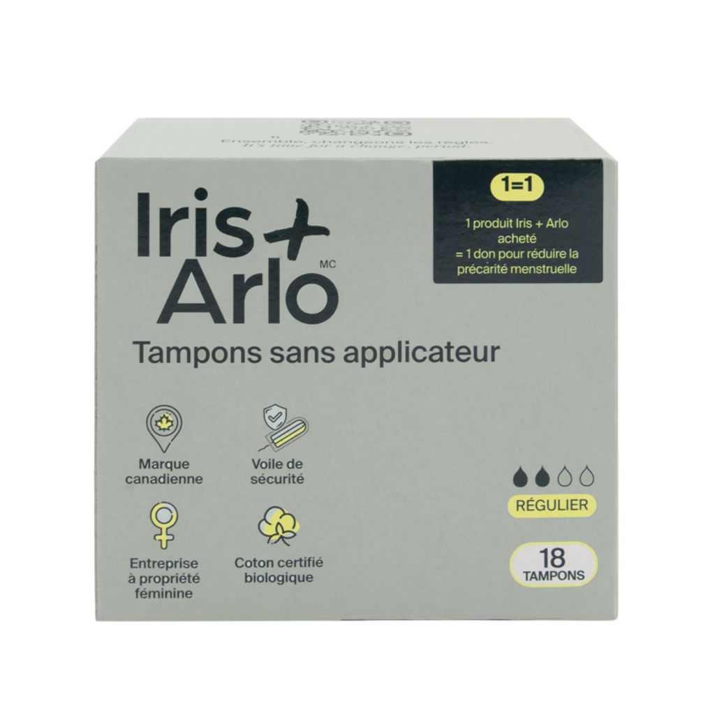 tampons sans applicateur régulier Iris + Arlo - La Boite à Grains