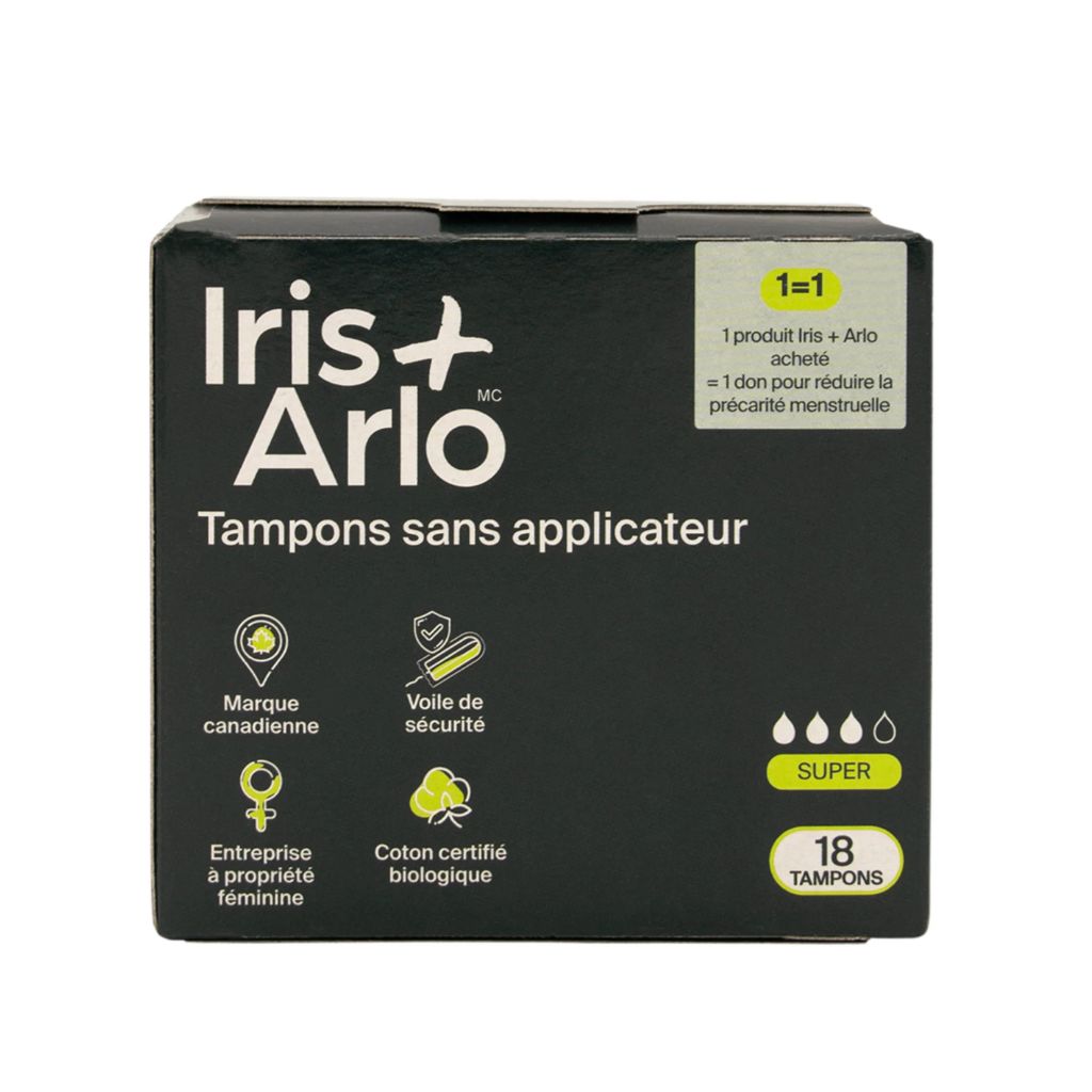 tampons sans applicateur Super Iris + Arlo - La Boite à Grains