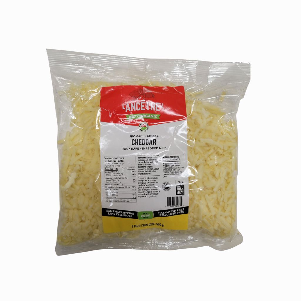 cheddar doux râpé biologique L'Ancêtre - La Boite à Grains