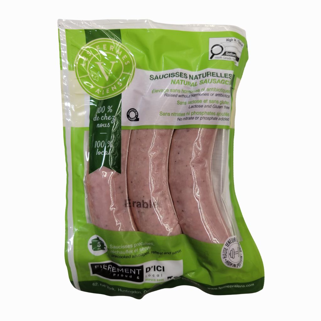 saucisses érable Les Fermes Valens - La Boite à Grains