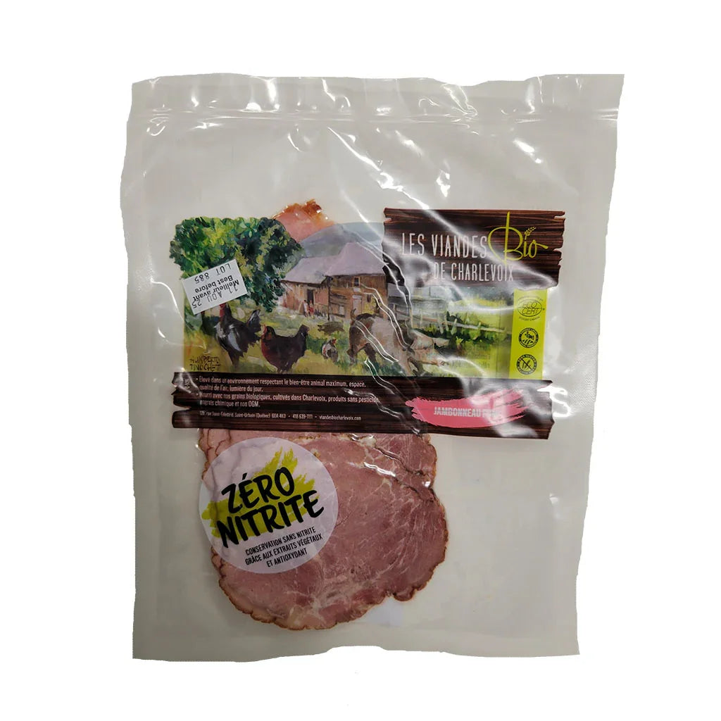 sliced smoked ham Les Viandes Bio de Charlevoix - La Boite à Grains