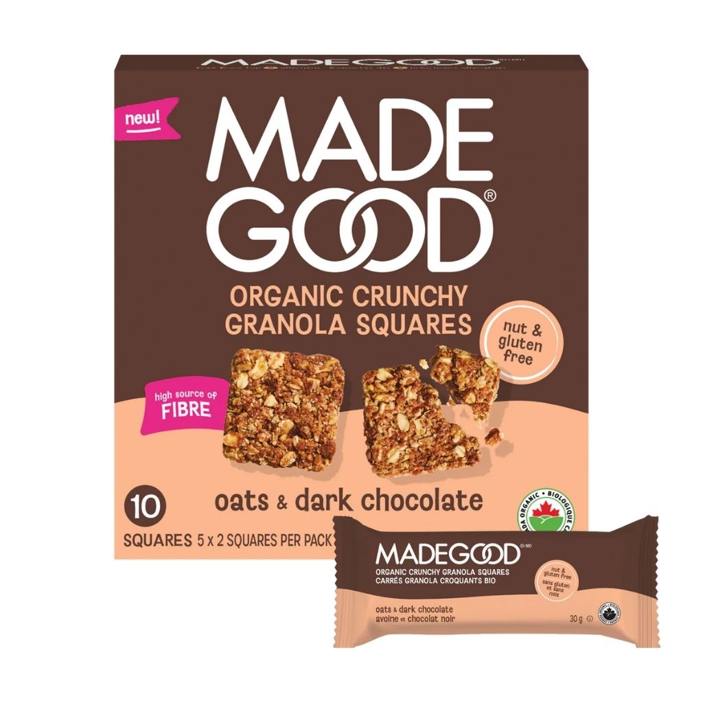 carrés granola croquants avoine et chocolat noir Made Good - La Boite à Grains