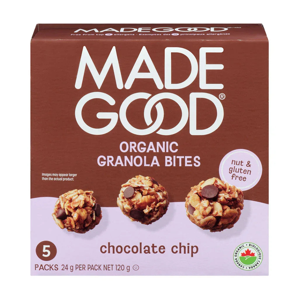 organic granola bites chocolate chip Made Good - La Boite à Grains