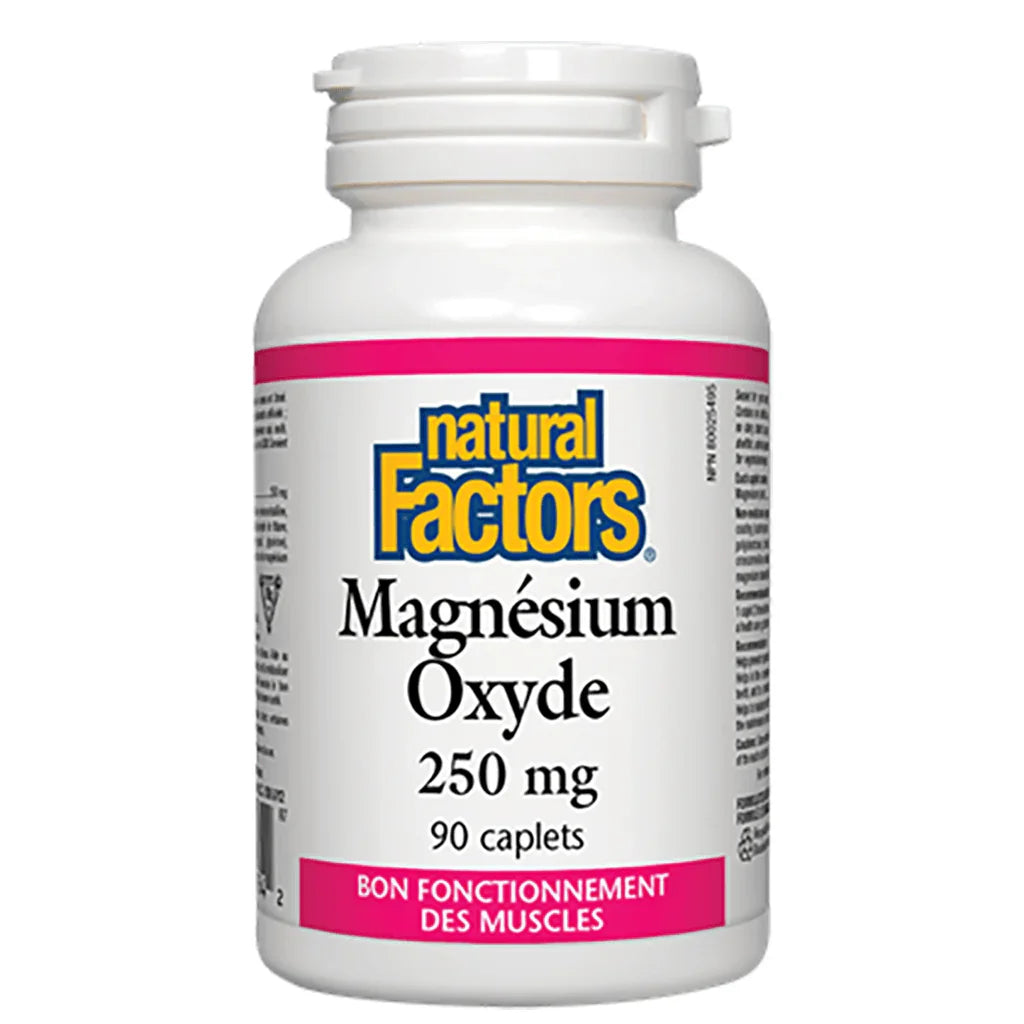 Magnesium Oxide 250 mg Natural Factors - La Boite à Grains