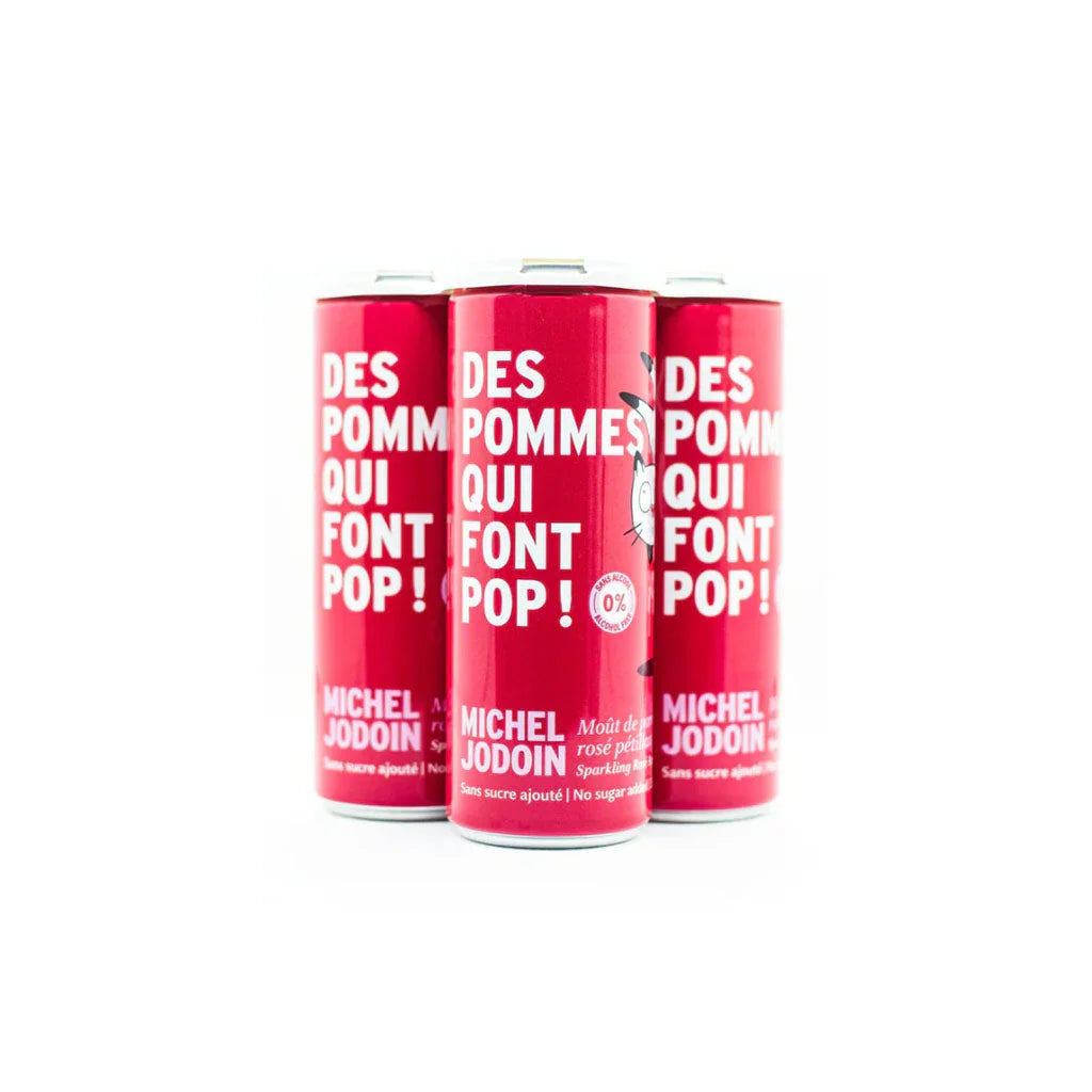 michel jodoin des pommes qui font pop moût de pomme rosé pétillant 4 x 355 ml
