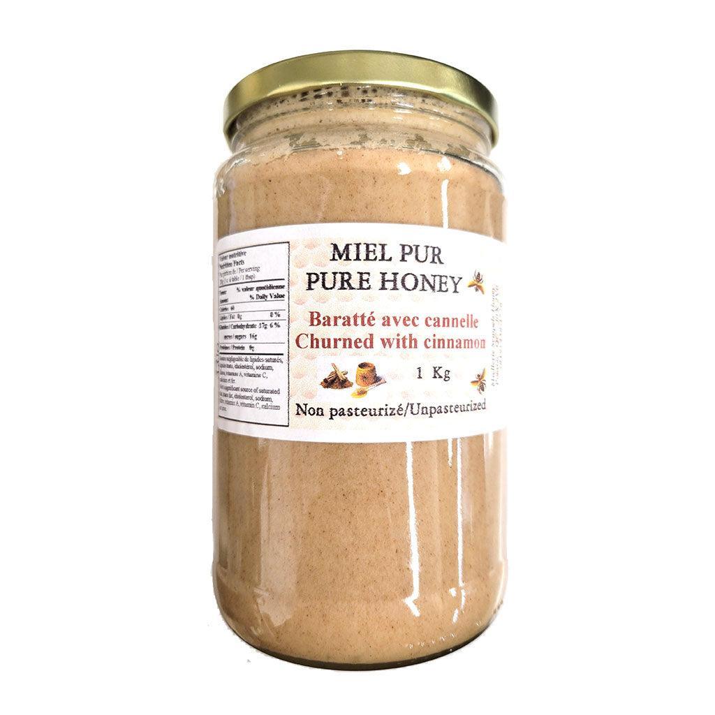 Miel Pur Baratté avec Cannelle Miellerie Sempels