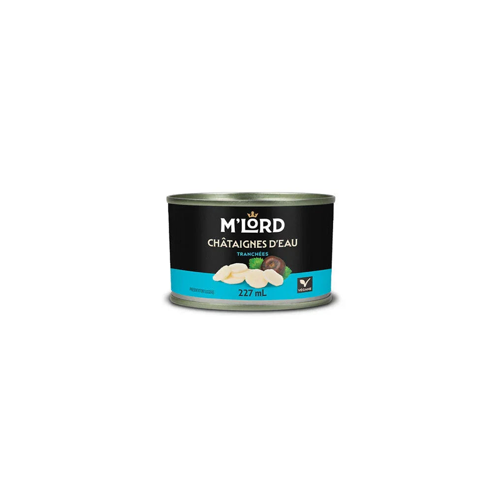 m'lord sliced water chestnuts 227 ml - La Boite à Grains