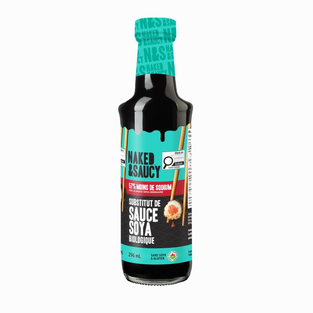substitut de sauce soya biologique Naked & Saucy réduit en sucre - La Boite à Grains