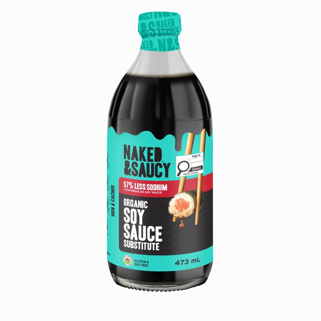 substitut de sauce soya biologique Naked & Saucy réduit en sucre - La Boite à Grains