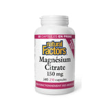natural factors magnesium citrate 150 mg 210 capsules - La Boite à Grains