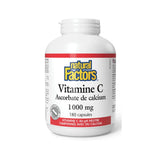 natural factors vitamin c calcium ascorbate 1000 mg 180 capsules per grain box