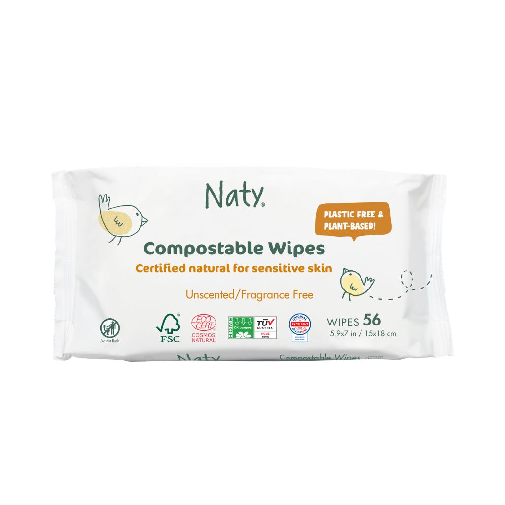 lingettes bébé compostables Naty - La Boite à Grains