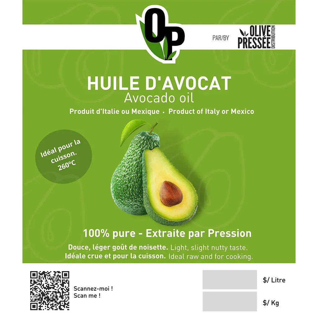 100% Pure Avocado Oil (Bulk) Pressed Olive - La Boite à Grains
