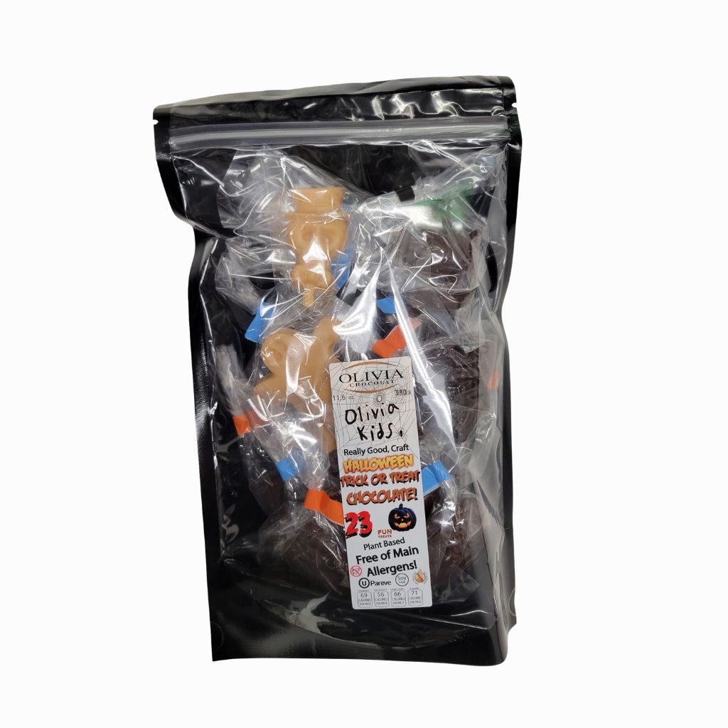 23 chocolats véganes Trick or Treat Olivia Chocolat - La Boite à Grains