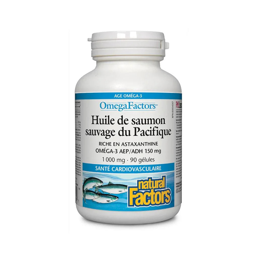 OmegaFactors Huile de Saumon Sauvage du Pacifique Natural Factors - La Boite à Grains