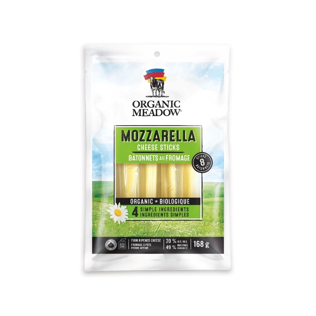 bâtonnets au fromage mozzarella biologique Organic Meadow - La Boite à Grains
