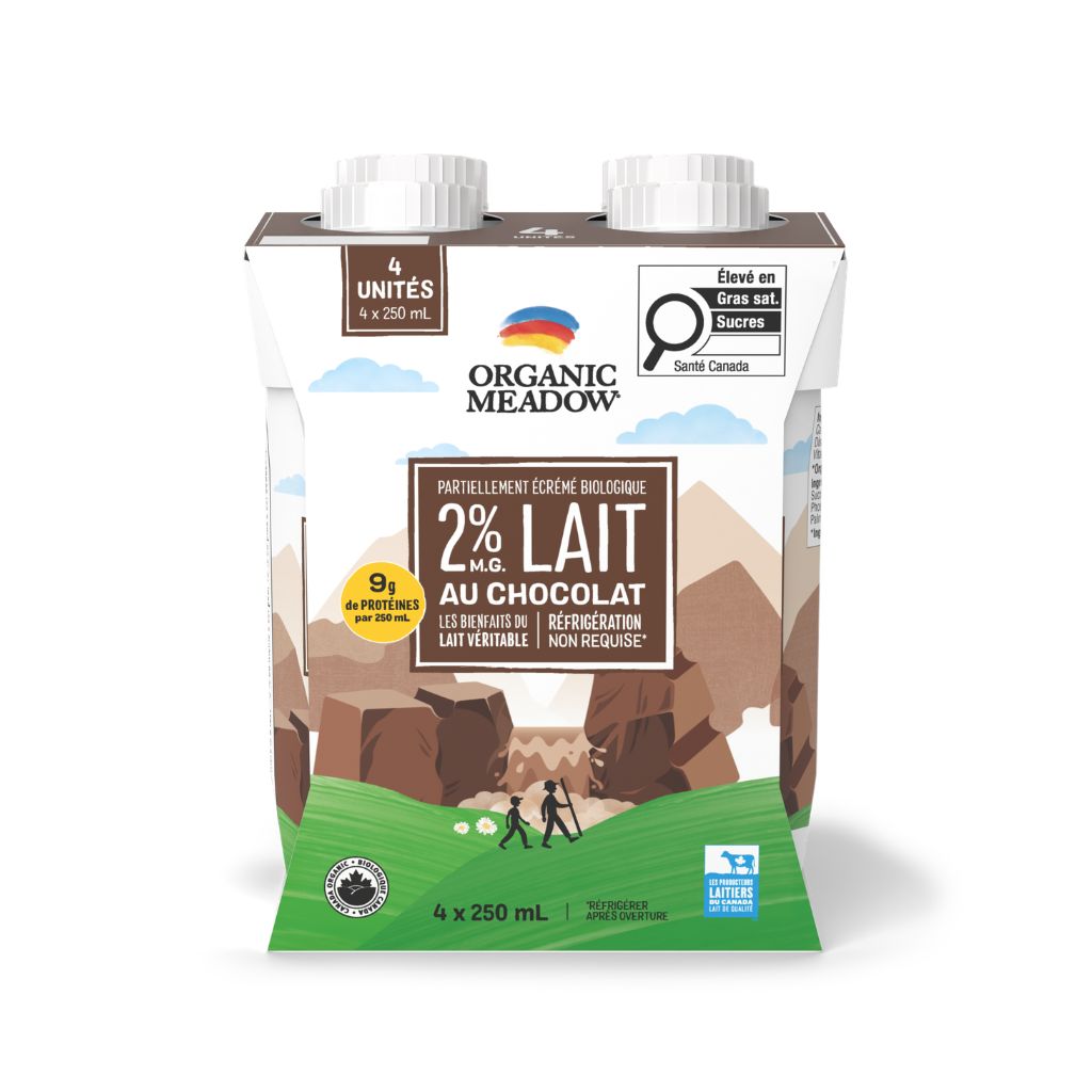 lait au chocolat 2% biologique Organic Meadow - La Boite à Grains