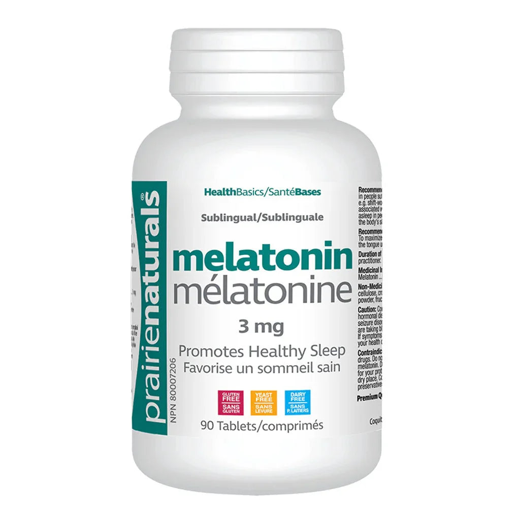 Prairie Naturals Mélatonine 3 mg 90 comprimes - La Boite à Grains