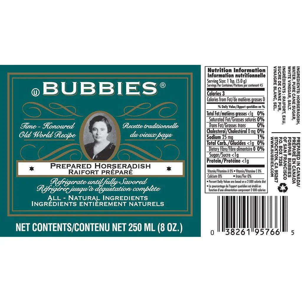 Raifort Préparé Recette Traditionnelle Bubbies - La Boite à Grains