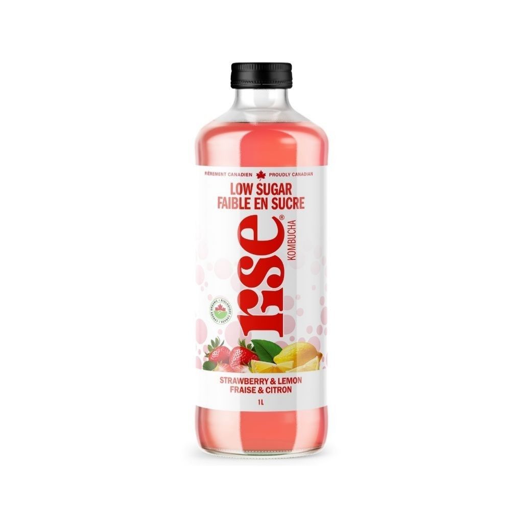 Faible en Sucre Fraise & Citron Rise Kombucha - La Boite à Grains