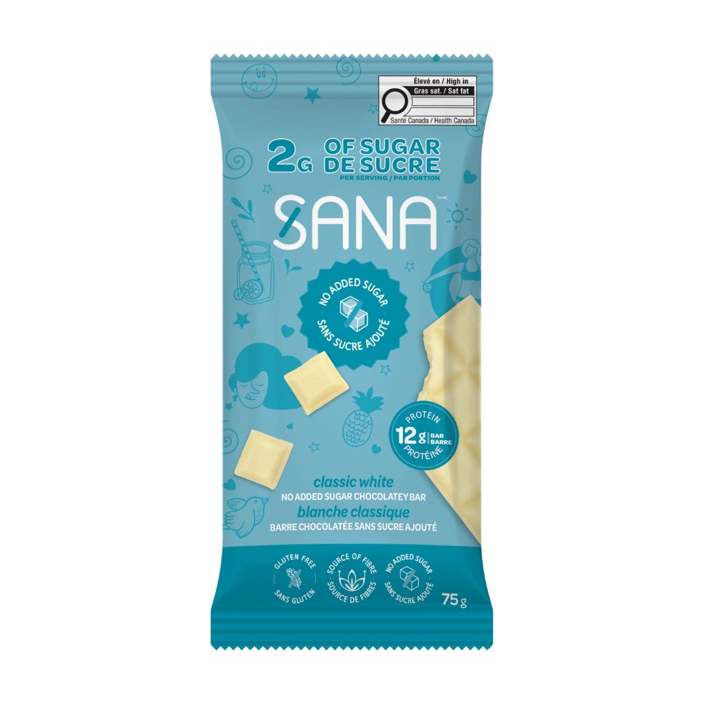 barre chocolatée blanche classique Sana - La Boite à Grains
