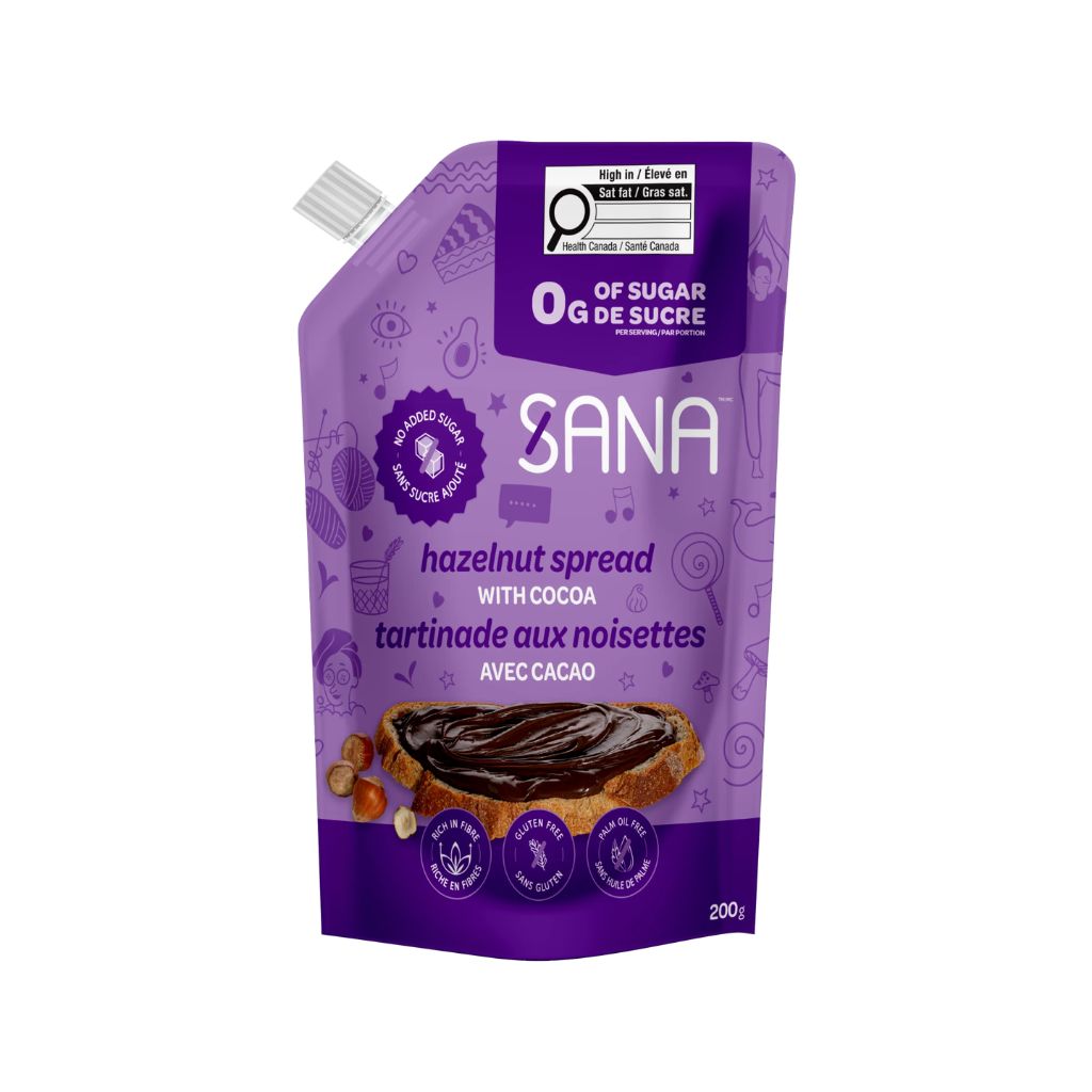 tartinade aux noisettes avec cacao Sana - La Boite à Grains
