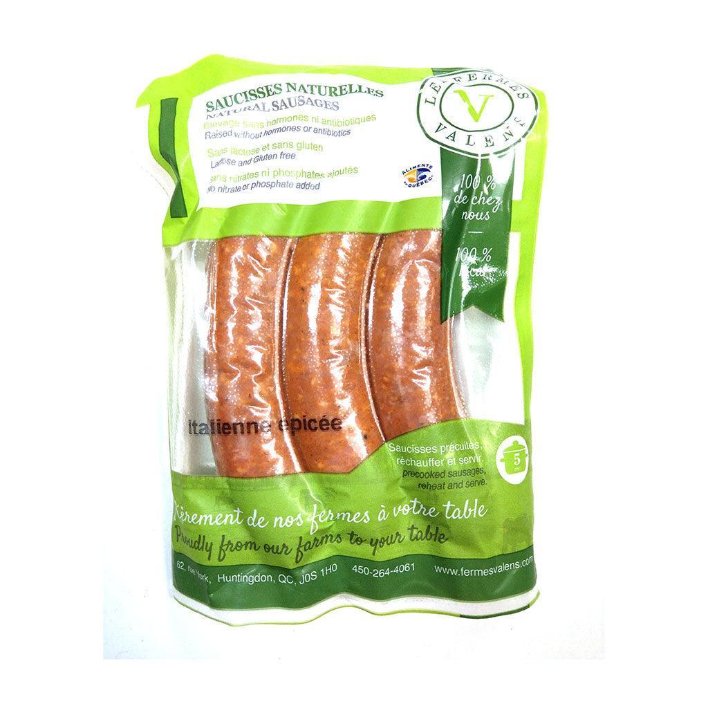 Saucisses Naturelles Italienne Épicée Les Fermes Valens - La Boite à Grains