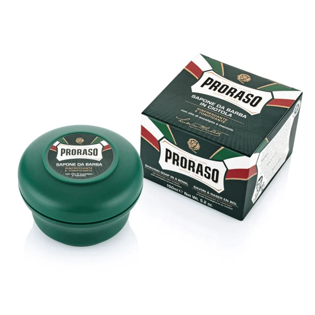 Proraso Eucalyptus and Menthol Shaving Soap in a bowl - La Boite à Grains