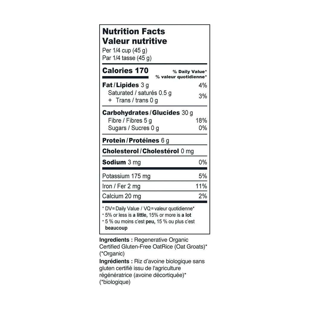 pure organic oat rice Stoked Oats - La Boite à Grains