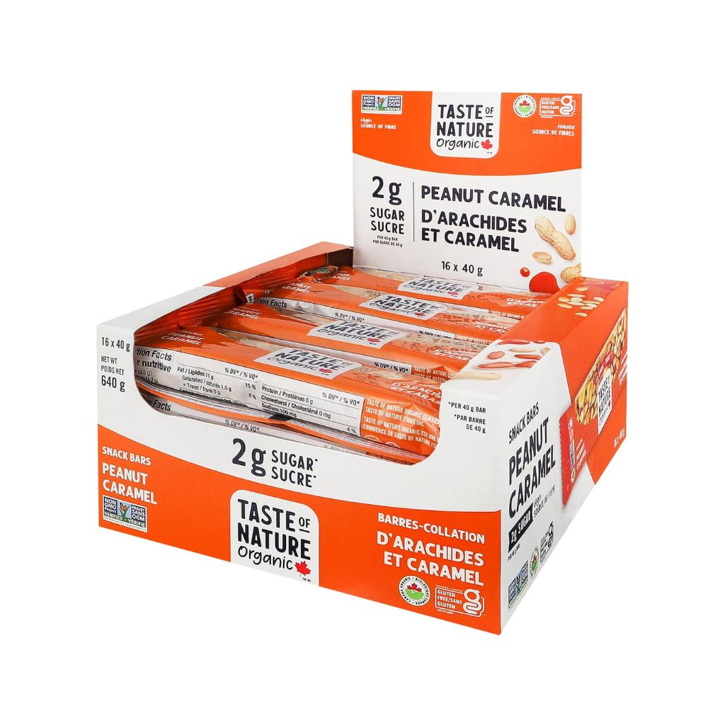 barre collation arachides caramel Taste of Nature - La Boite à Grains