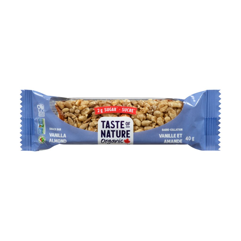barre collation vanille et amande Taste of Nature - La Boite à Grains