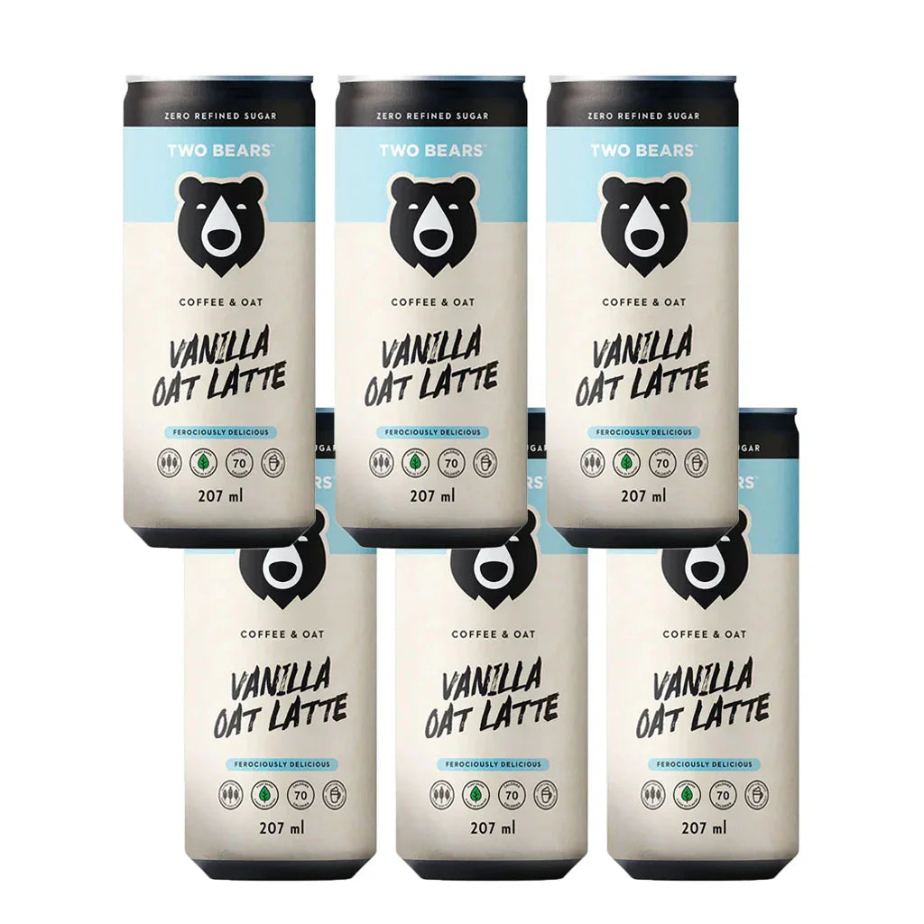 two bears latte mousseux avoine vanille cafe 6x207 ml - la boite a grains