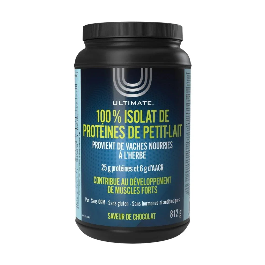 100% isolat de protéines de petit-lait saveur de chocolat Ultimate - La Boite à Grains