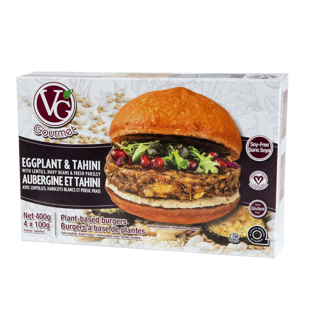 vg gourmet burgers aubergine et tahini 400 g