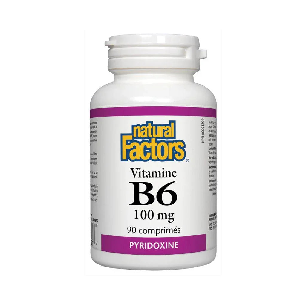 Vitamin B6 100 mg (tablets) Natural Factors - La Boite à Grains