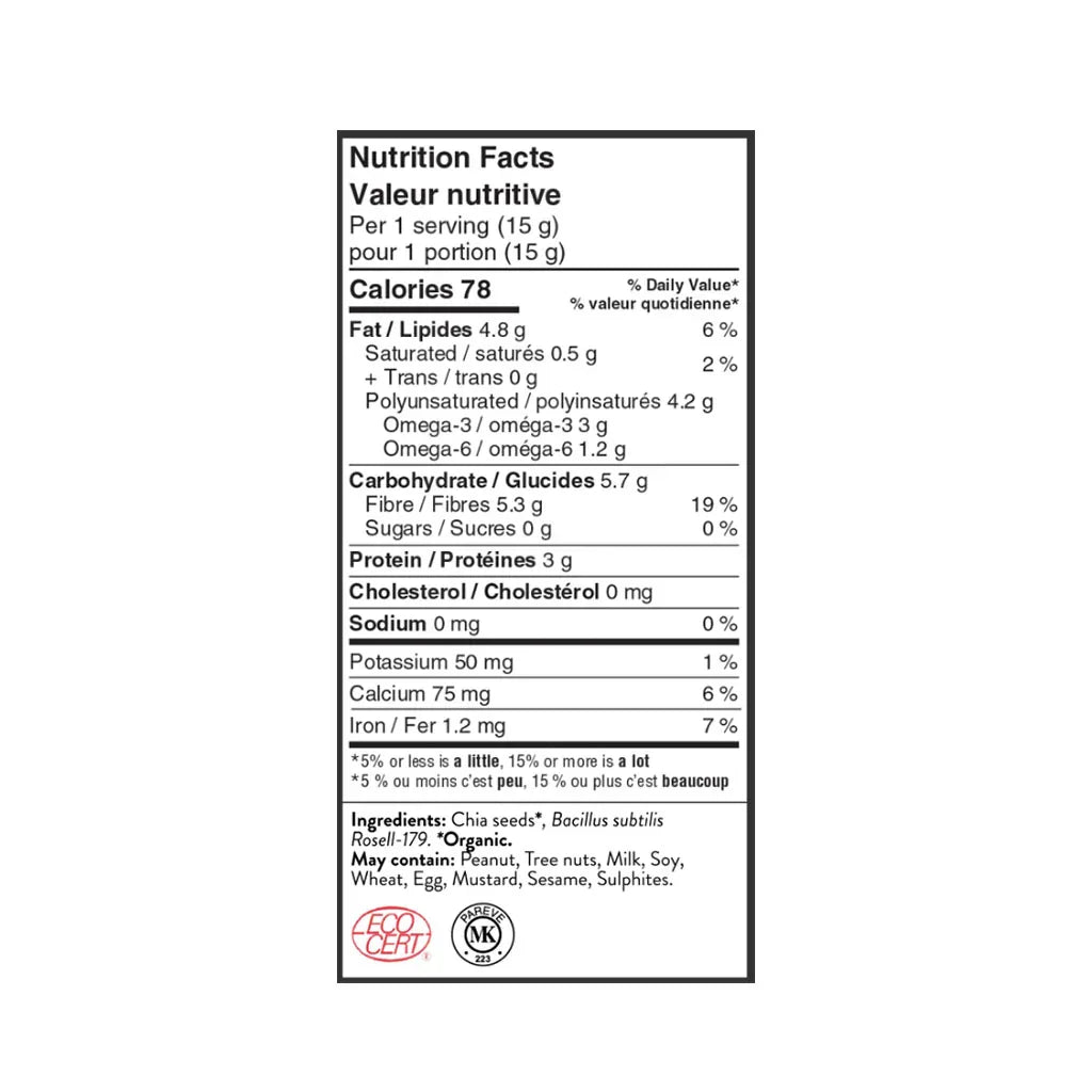 chia seeds enriched with probiotic Yumi - La Boite à Grains