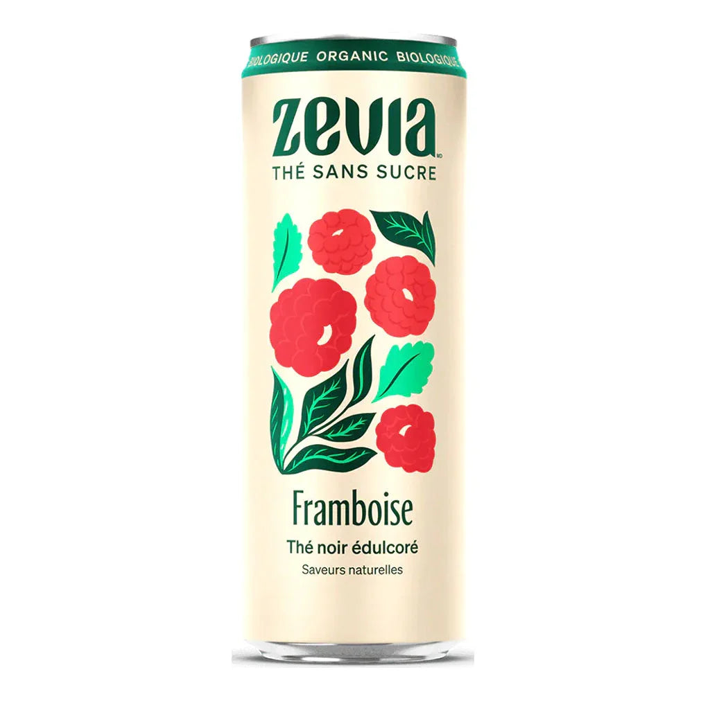 zevia thé sans sucre framboise biologique 355 ml