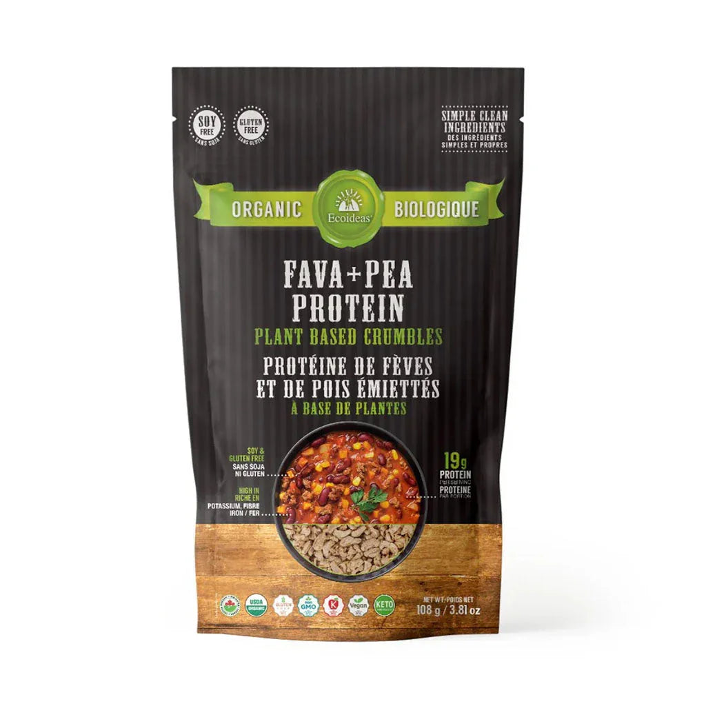ecoideas organic crumbled bean and pea protein - La Boite à Grains